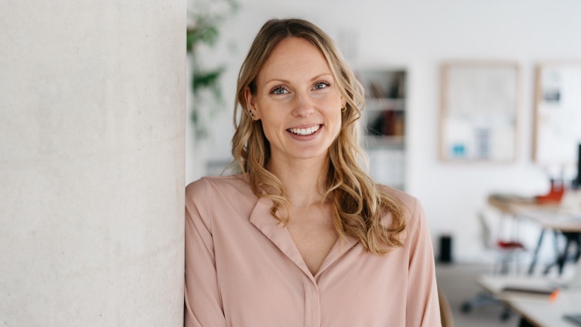 Woman standing in business
