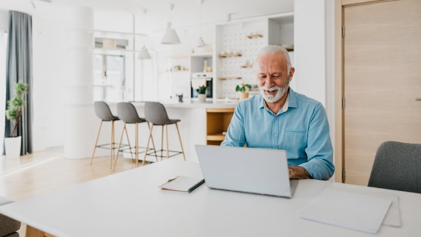 Man sitting at laptop
