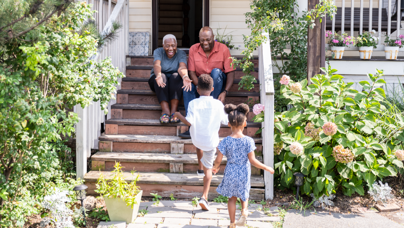Grandparents welcoming grand kids