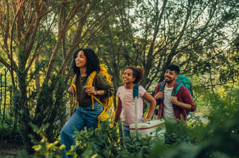 teens hiking