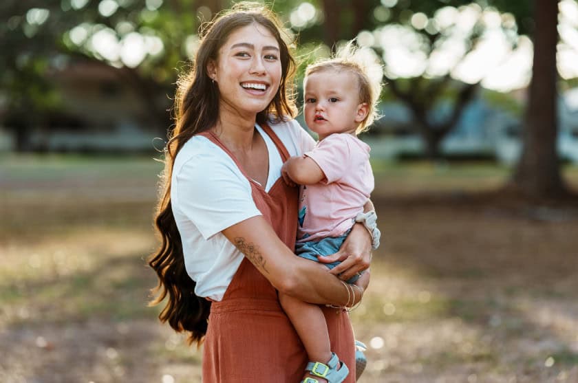 Mother and Daughter Outside