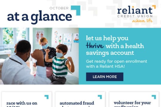 Screen capture of beginning of October at a Glance e-newsletter