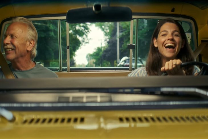 Father and daughter driving