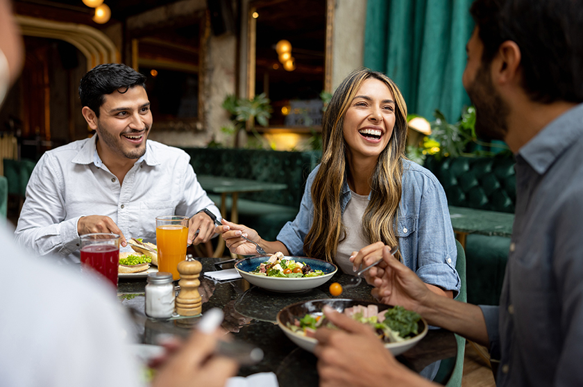 young adults having lunch