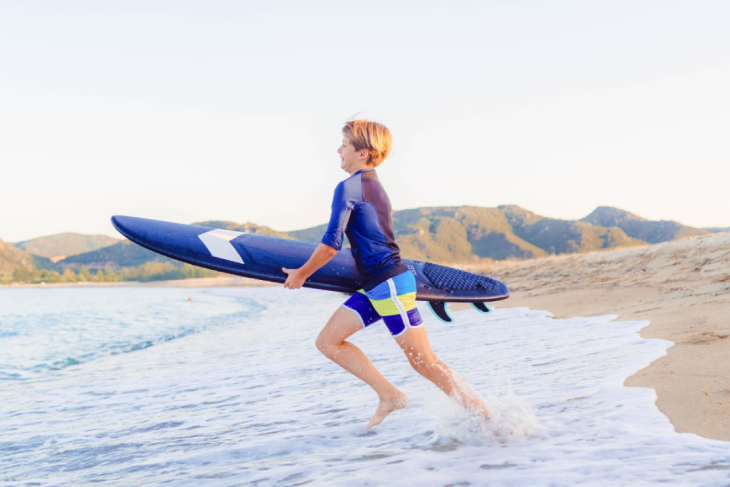 Boy surfing